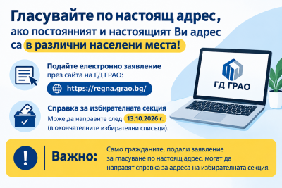 Подаване на заявления за гласуване по настоящ адрес